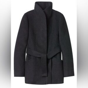 Aritzia Wilfred wool and cashmere blend black button up wrap coat size XS